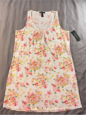 Lauren by Ralph Lauren womens nightgown Cotton Floral Pink Yellow NWT Sz XL